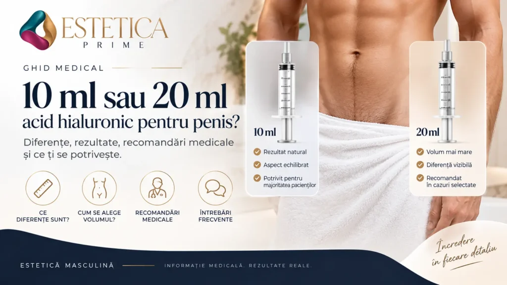 10 ml sau 20 ml acid hialuronic pentru penis – comparație medicală Estetica Prime